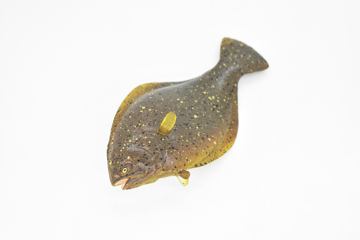 Halibut, Flatfish, Pacific, Toy, Very Realistic Rubber Figure, Model, Educational, Animal, Hand Painted Figurines,   5"   CH029 BB73
