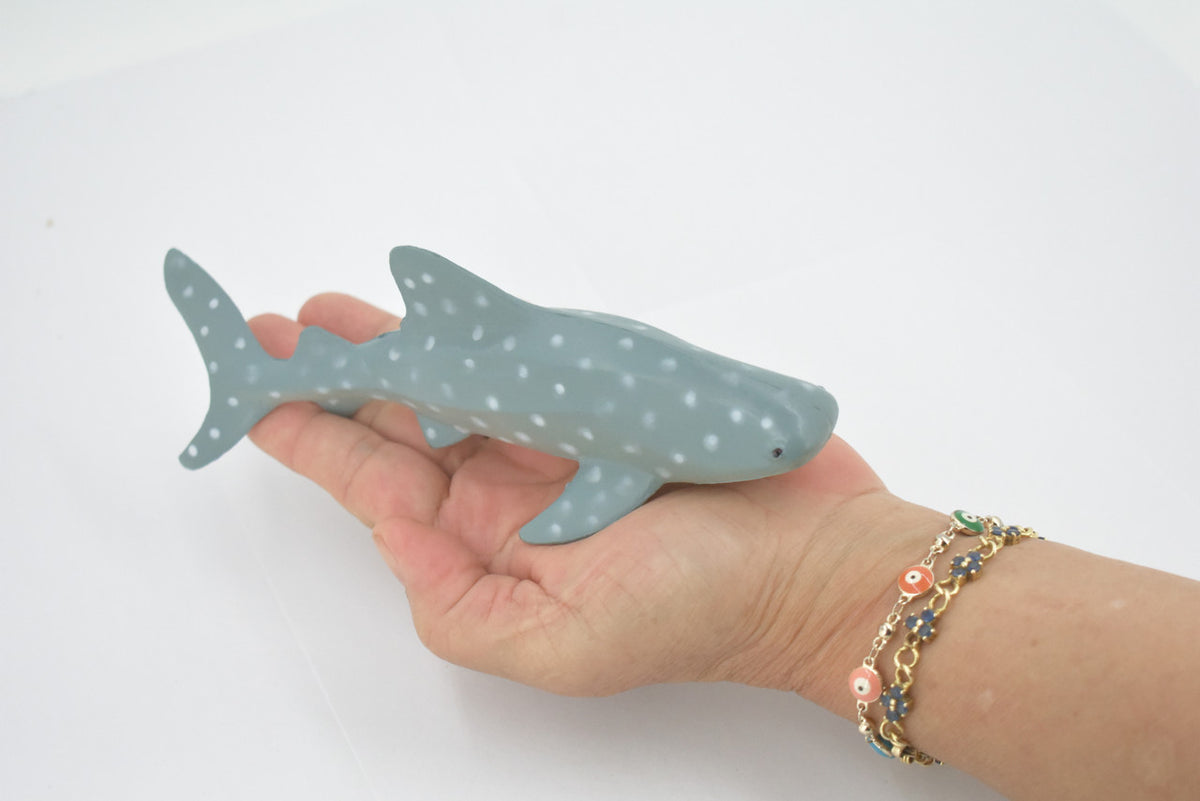 Whale Shark, High Quality, Hand Painted, Rubber, Marine Fish, Educational, Realistic, Figure, Replica, Toy, Kids, Educational, Gift,     7 Inches   
