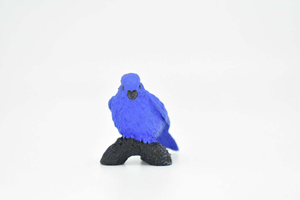 Indigo Bunting, Rubber Bird, Educational, Realistic, Hand Painted, Figure, Lifelike Model, Figurine, Replica, Gift,     2" 