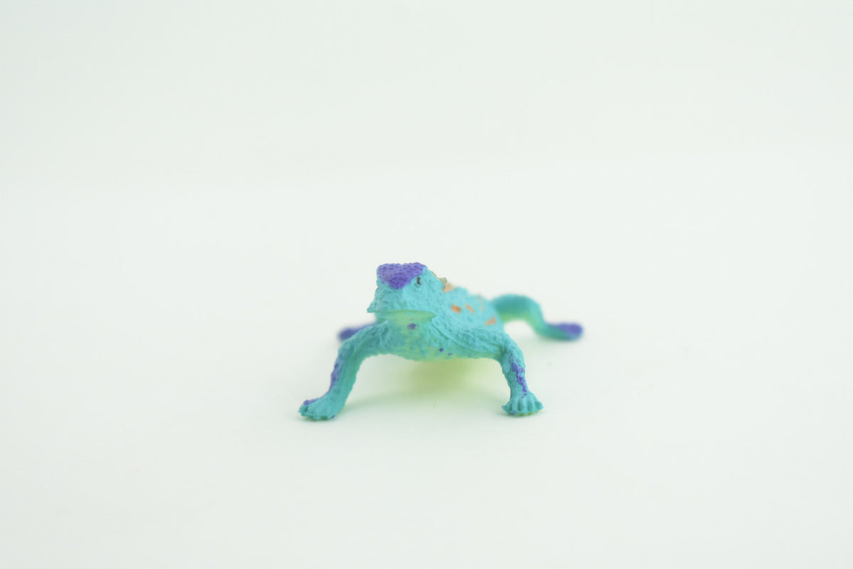 Blue Horned Lizard, Horney Toad, Rubber Reptile, Hand Painted, Educational, Realistic, Model, Replica, Toys, Kids, Gift,   2 Inches.    WR44 B197