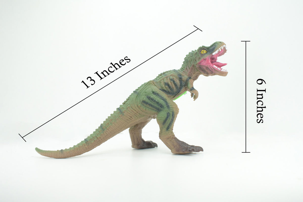 Tyrannosaurus Rex, T Rex,  Cretaceous Dinosaur, Hand Painted, Educational, Soft Rubber,  Lifelike Model, Figurine, Replica, Gift,    13"   AR10 B304