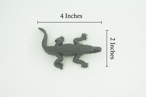 Alligator, Rubber Reptile, Educational, Realistic, Crocodile, Figure, Lifelike Model, Figurine, Replica, Toys, Kids, Gift, 3 Inches. 