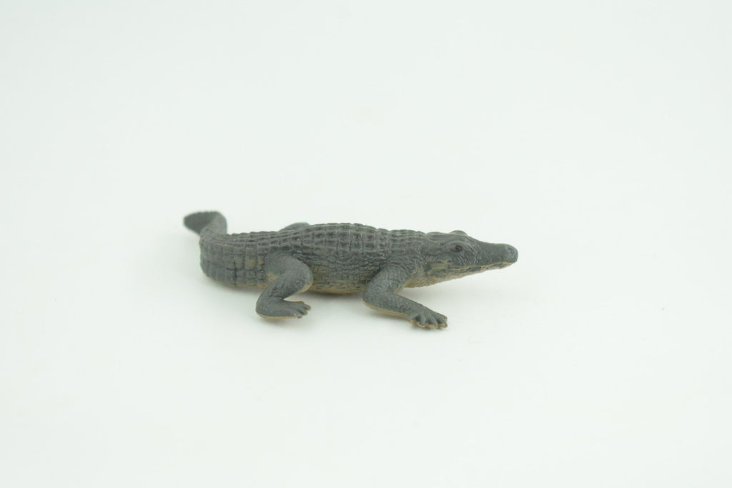 Alligator, Rubber Reptile, Educational, Realistic, Crocodile, Figure, Lifelike Model, Figurine, Replica, Toys, Kids,   3 Inches. 