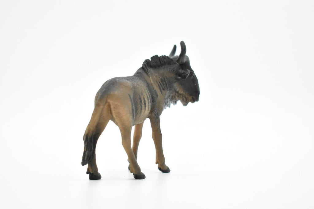 Wildebeest, Antelopes, Gnu, Museum Quality, Hand Painted, Educational, Rubber Animal, Realistic Toy Figure, Diorama Model, Kids, 4 Inches.