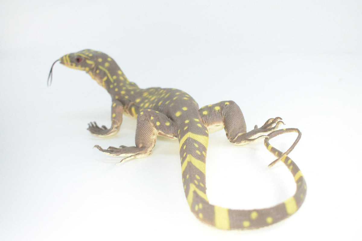 Monitor Lizard, Hand Painted, High Quality, Hard Rubber Lizard, Realistic Reptile, Toy Figure, Model, Replica, Kids, Educational,  13 Inches.