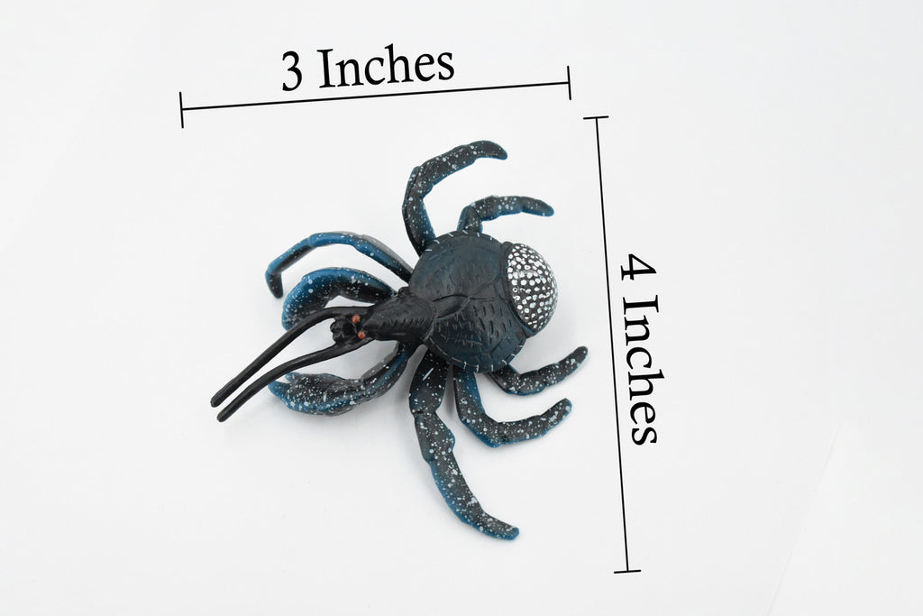 Crab, Coconut Crab, Blue, Museum Quality, Hand Painted, Rubber Crustaceans, Realistic Toy Figure, Model, Replica, Kids, Educational, Gift,       4"     CH304 BB129