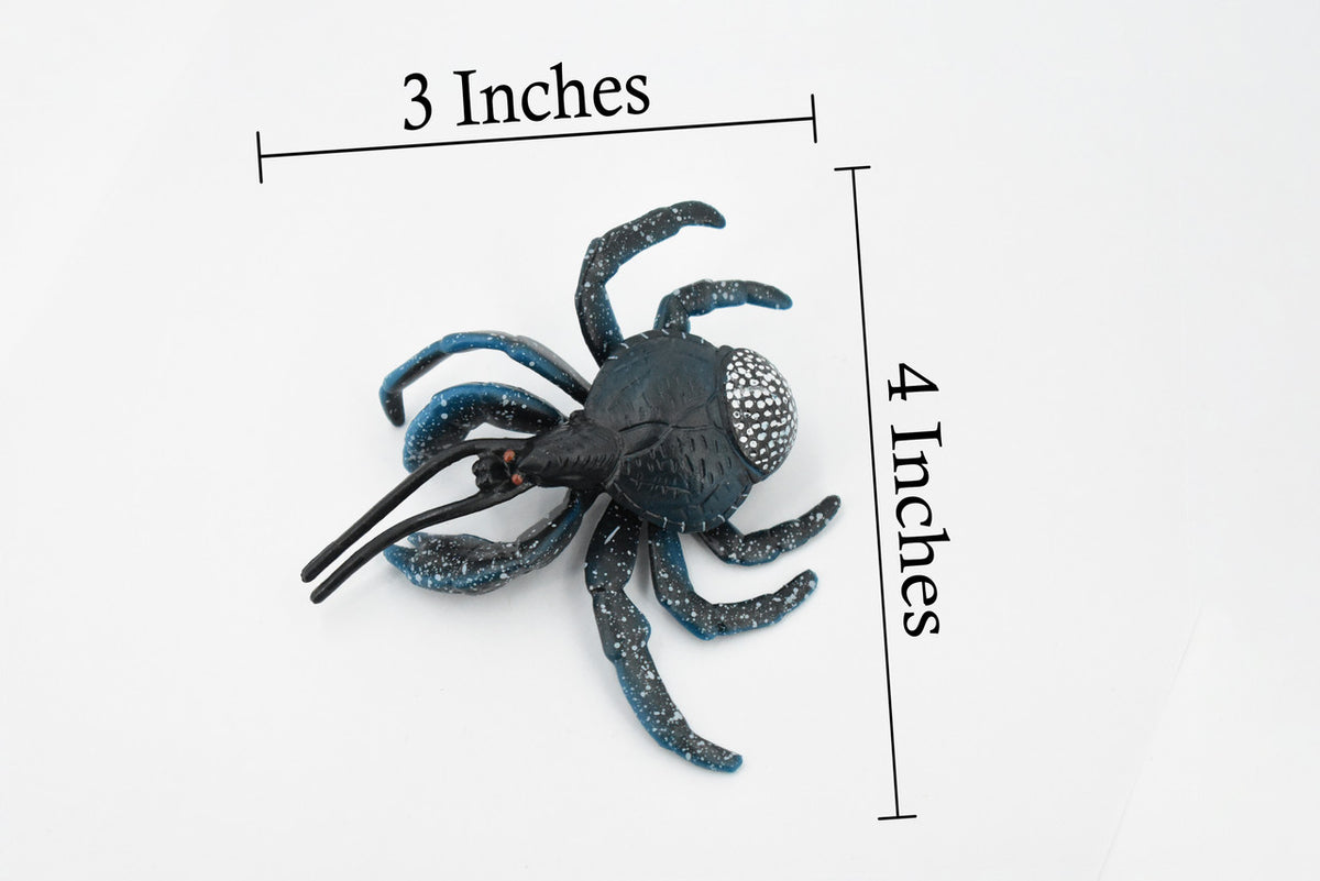 Crab, Coconut Crab, Blue, Museum Quality, Hand Painted, Rubber Crustaceans, Realistic Toy Figure, Model, Replica, Kids, Educational, Gift,       4"     CH304 BB129