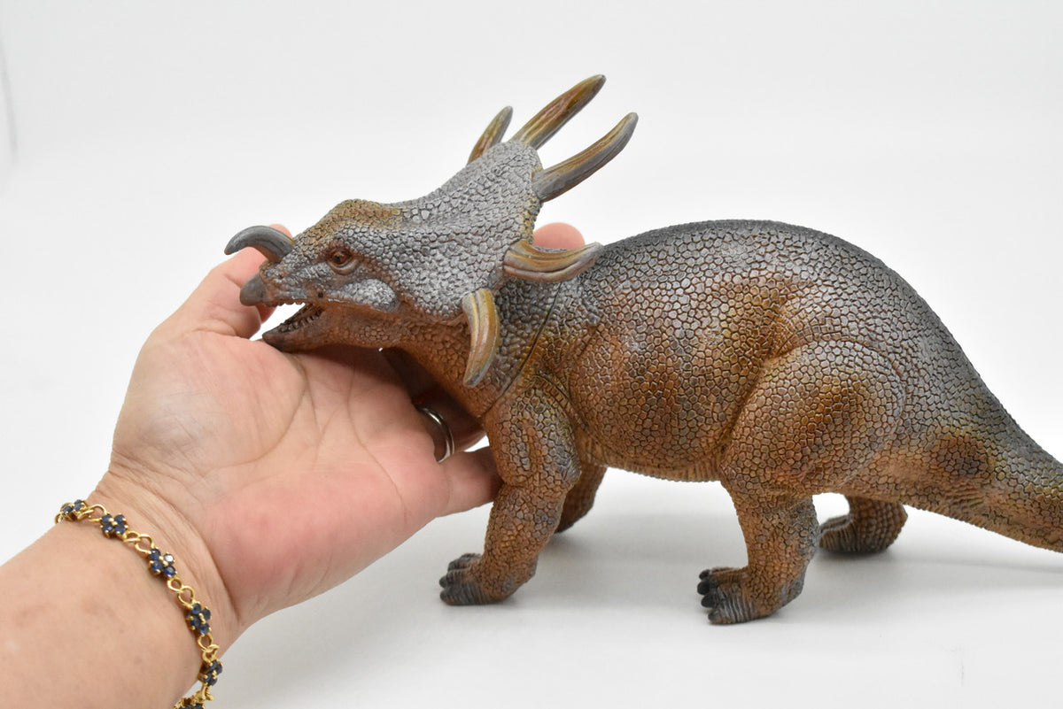 Styracosaurus, Dinosaur, Late Cretaceous period, Museum Quality, Realistic, Educational, Hand Painted, Lifelike Design, Diorama Model, Replica, Toy,  12 Inches 