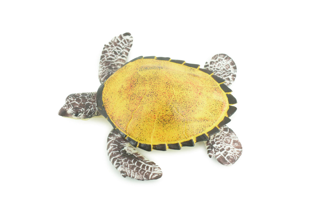 Loggerhead Sea Turtle, Museum Quality, Hand Painted, Rubber Reptile, Realistic, Diorama, Toy Figure, Model, Kids, Educational, Gift, 7 Inches. CH1004 BB217