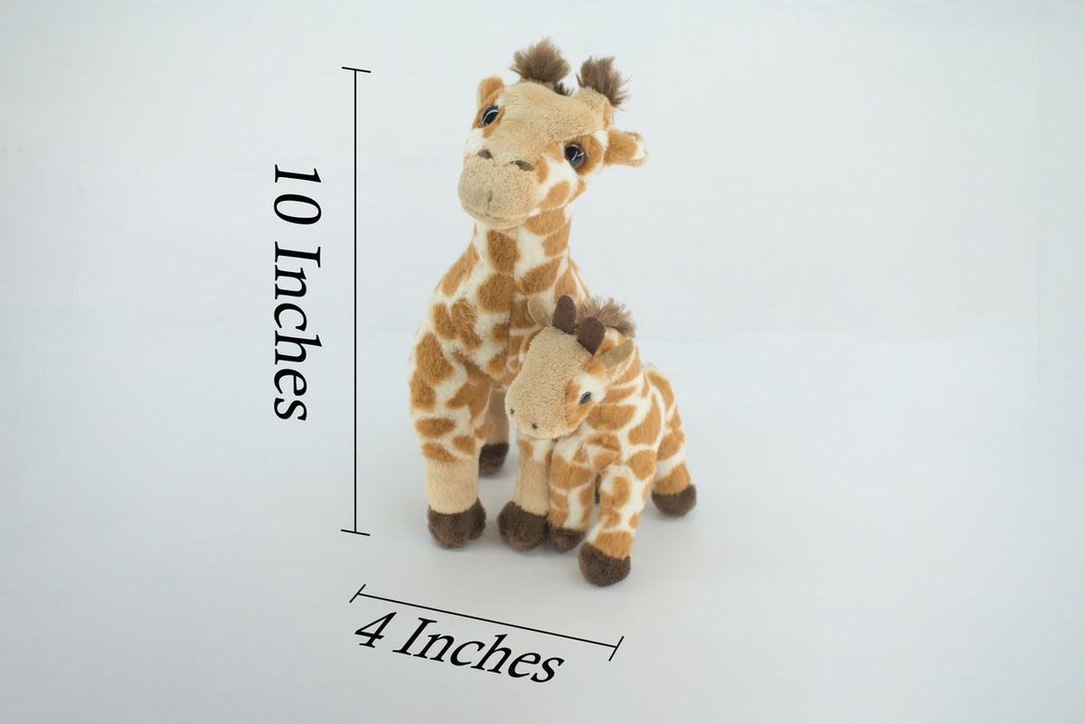 Giraffe with Baby, Very Cute Plush Animal, Soft, Stuffed Toy, Educational, Realistic, Beautiful Design, Figure, Lifelike, Replica, Gift, 10" RI64 B660