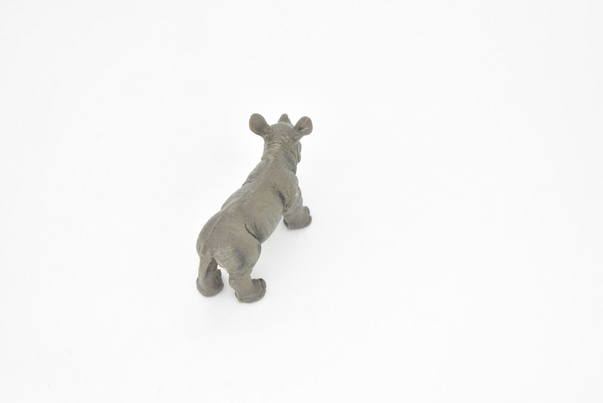 Rhino, Baby Rhinoceros, Museum Quality, Hand Painted, Educational, Rubber Animal, Realistic Toy Figure, Diorama Model, Kids, Gift,      3 Inches.    CH090 BB84