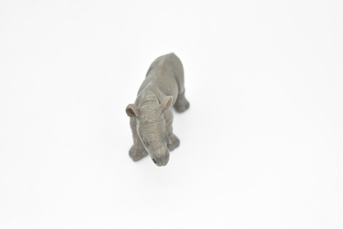 Rhino, Baby Rhinoceros, Museum Quality, Hand Painted, Educational, Rubber Animal, Realistic Toy Figure, Diorama Model, Kids, Gift,      3 Inches.    CH090 BB84
