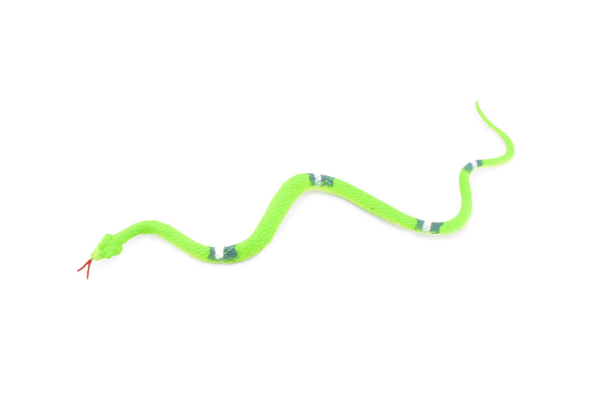 Snake, Green, Rubber Reptile, Educational, Realistic Hand Painted, Figure, Lifelike Model, Figurine, Replica, Gift,      10"       F2080 B142