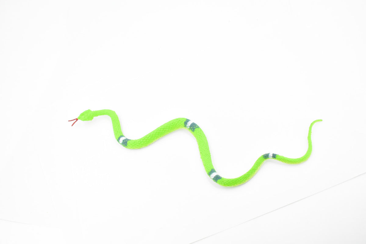 Snake, Green, Rubber Reptile, Educational, Realistic Hand Painted, Figure, Lifelike Model, Figurine, Replica, Gift,      10"       F2080 B142