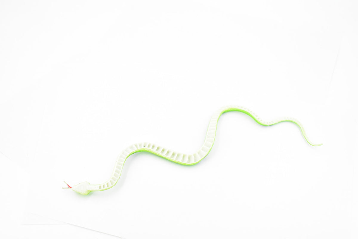 Snake, Green, Rubber Reptile, Educational, Realistic Hand Painted, Figure, Lifelike Model, Figurine, Replica, Gift,      10"       F2080 B142