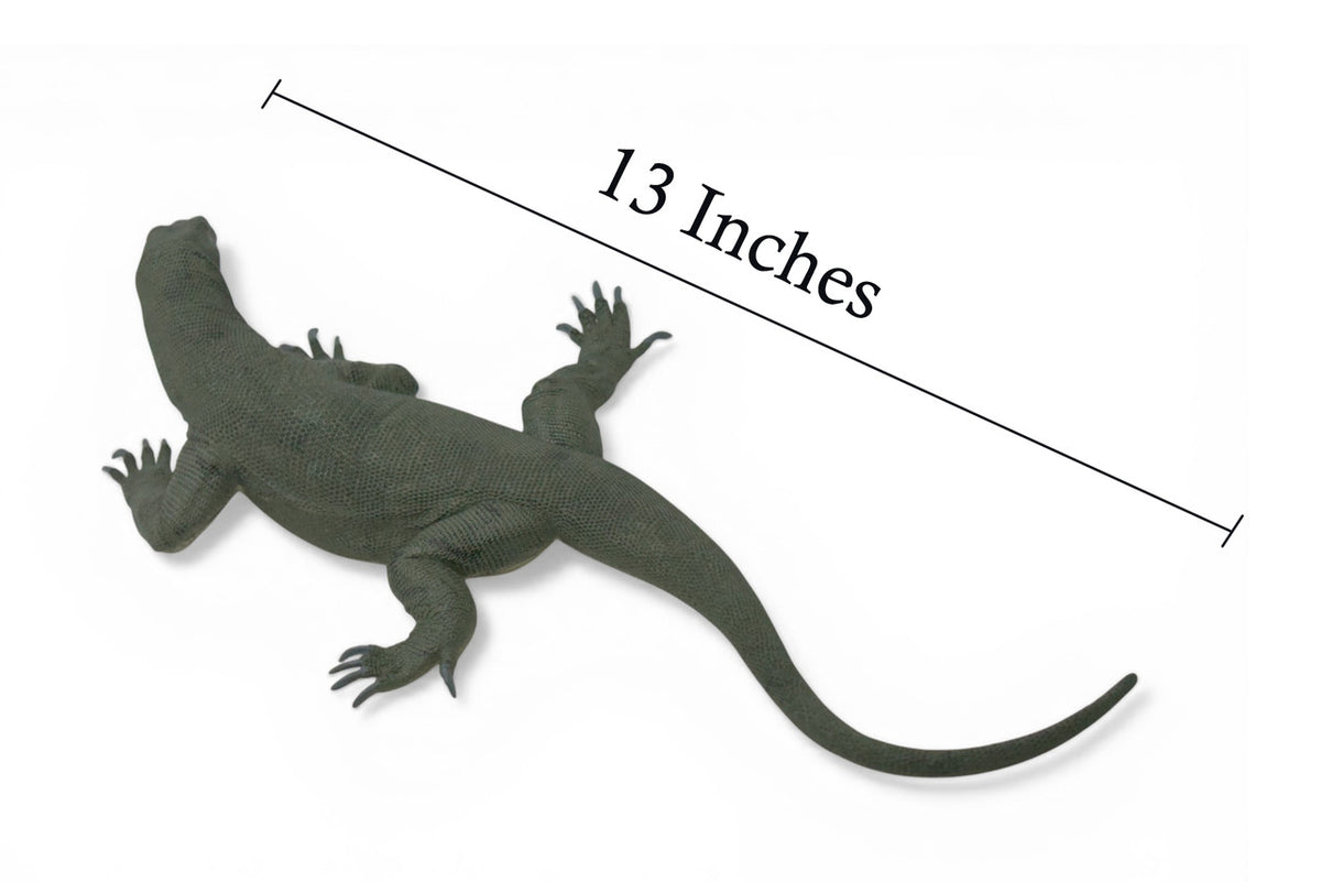 Komodo Dragon, Hand Painted, Educational, Museum Quality, Realistic Lizard, Rubber, Reptile, Lizard, Diorama Model, Figure, Toys, Kids, Gift, 13 Inches. IM30 B658