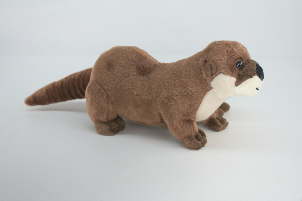 River Otter with Baby, Very Cute Plush Animal, Soft, Stuffed Toy, Educational, Realistic, Beautiful Design, Figure, Lifelike, Replica, Gift,     11"   RI66 B661