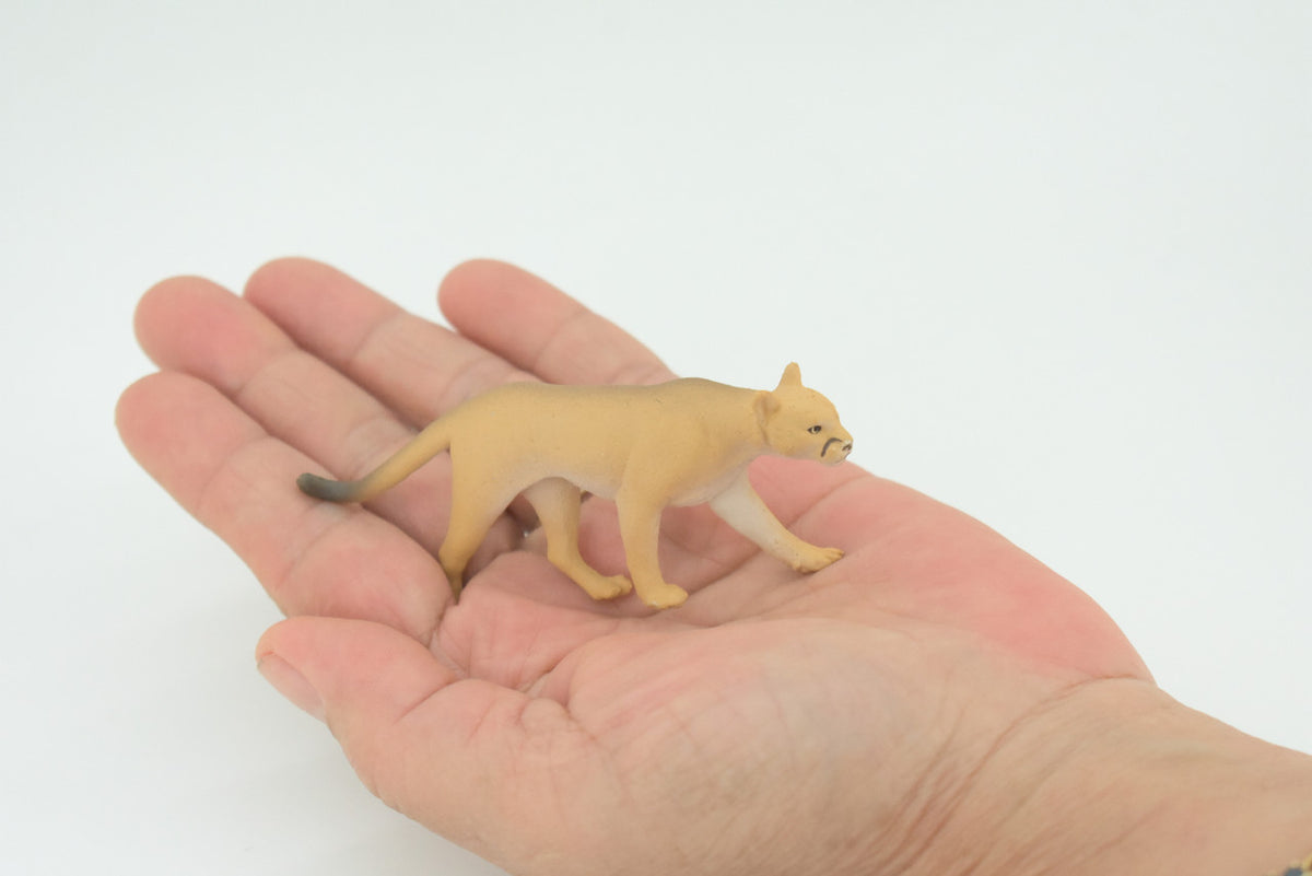 Puma, Cougar, Mountain Lion, American Lion, Hand Painted, Educational, Rubber Animal, Realistic Figure, Lifelike, Gift,    3 1/2"    SF47 B15