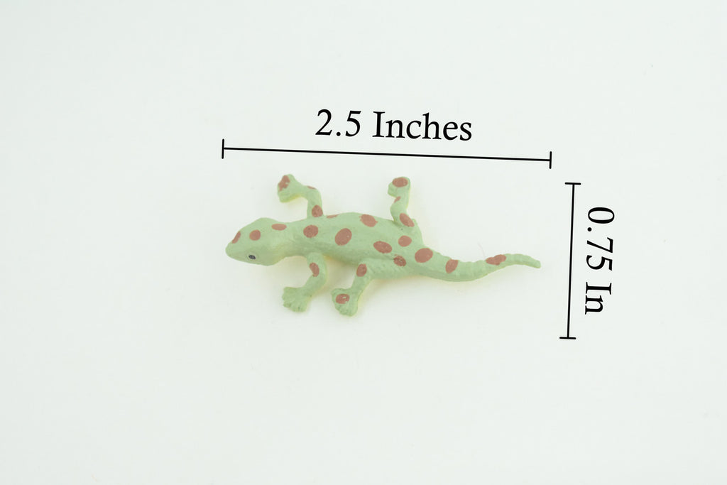 Spotted Gecko, Lizard, Rubber Reptile, Hand Painted, Educational, Realistic, Model, Toys, Kids, Gift, 2 1/2 Inches. WR46 B197