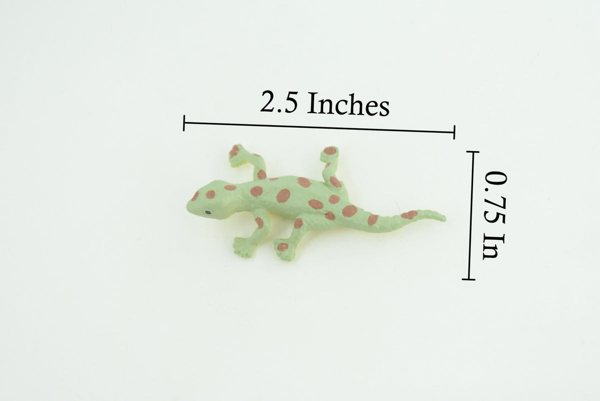 Spotted Gecko, Lizard, Rubber Reptile, Hand Painted, Educational, Realistic, Model, Toys, Kids, Gift, 2 1/2 Inches. WR46 B197