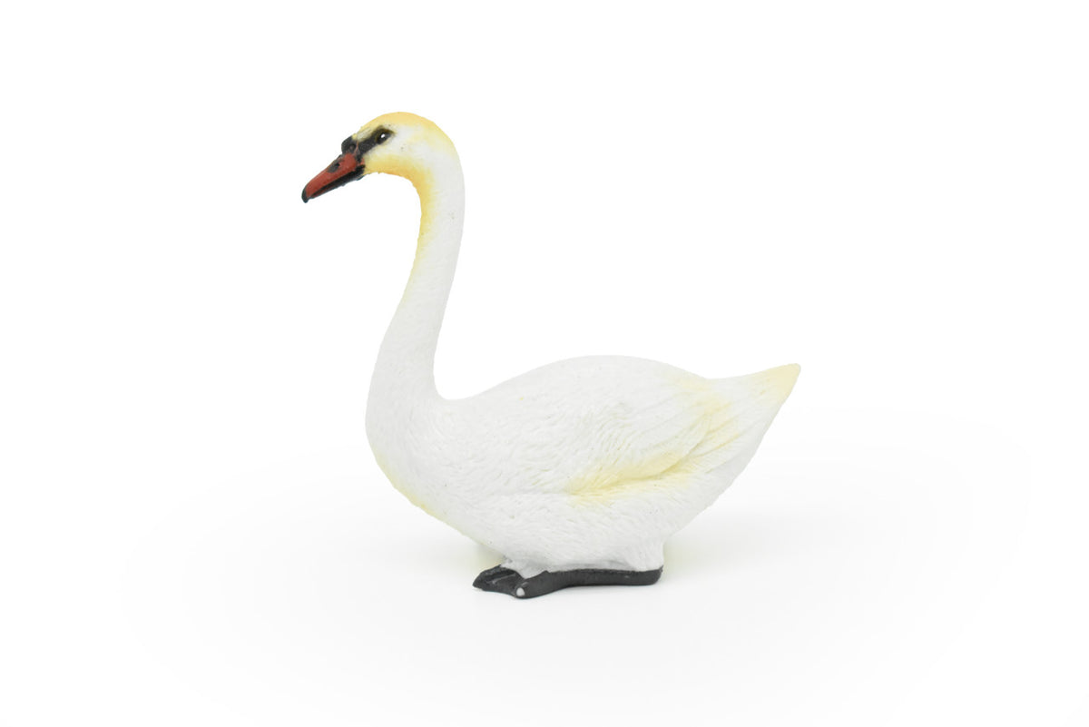 White Swan, Museum Quality, Realistic, Plastic, Bird Design, Educational, Hand Painted, Figure, Lifelike, Diorama Model, Figurine, Replica, Toy,  2 1/2 Inches  