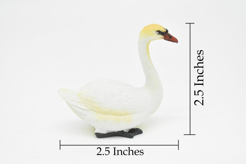 White Swan, Museum Quality, Realistic, Plastic, Bird Design, Educational, Hand Painted, Figure, Lifelike, Diorama Model, Figurine, Replica, Toy,  2 1/2 Inches  