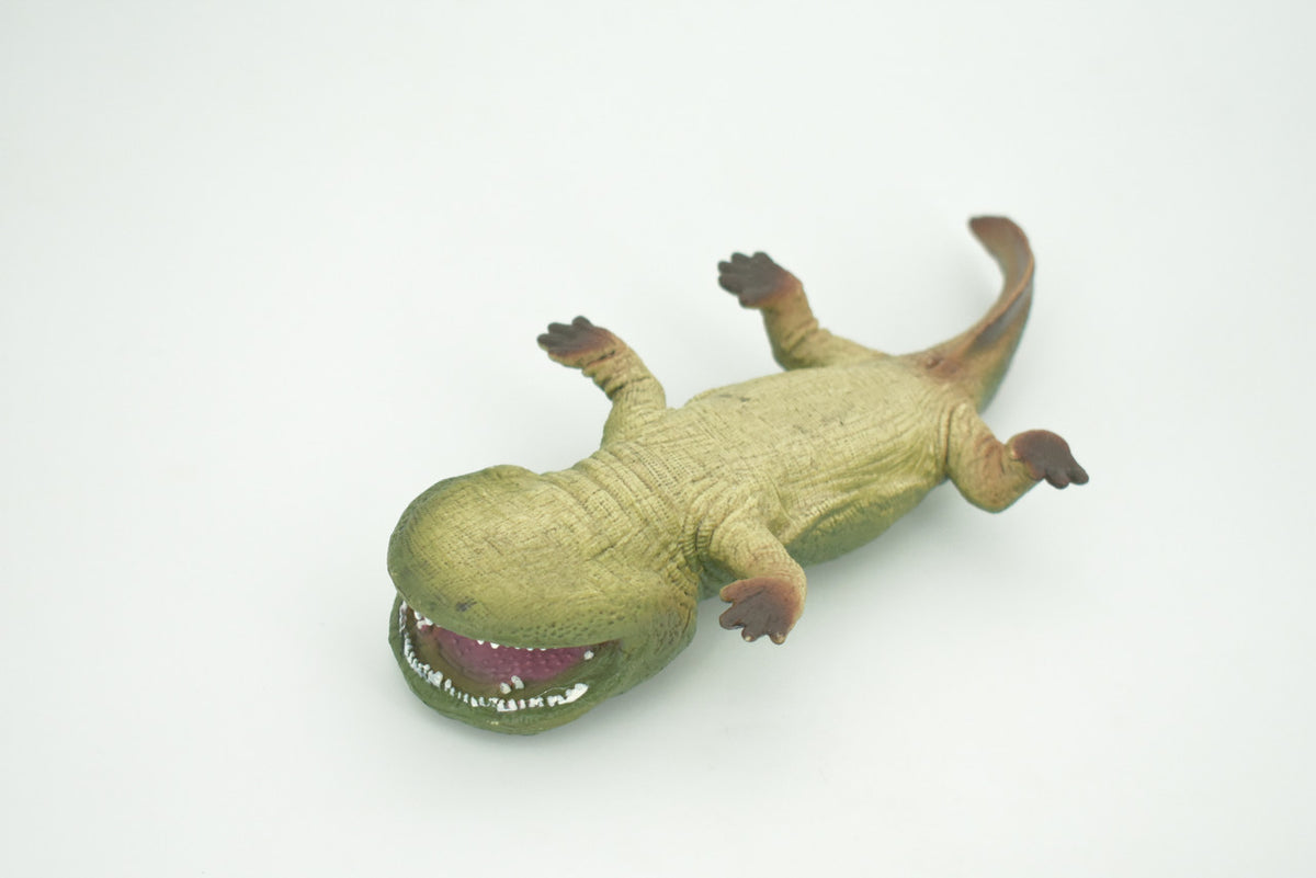 Koolasuchus Cleelandi, Green, Prehistoric Amphibian, Museum Quality, Hand Painted, Realistic, Rubber, Animal, Figure, Model, Toy, Kids, Educational, Gift  8"  CH282 BB178