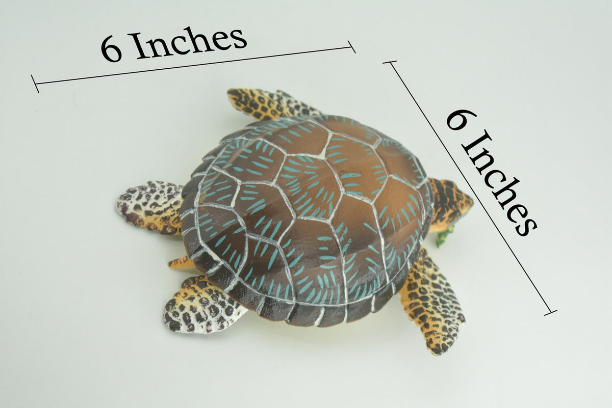 Turtle, Green Sea Turtle, Museum Quality, Hand Painted, Rubber Reptile, Realistic, Diorama, Model, Replica, Toy, Kids, Educational, Gift, 6 Inches CH1003 BB221