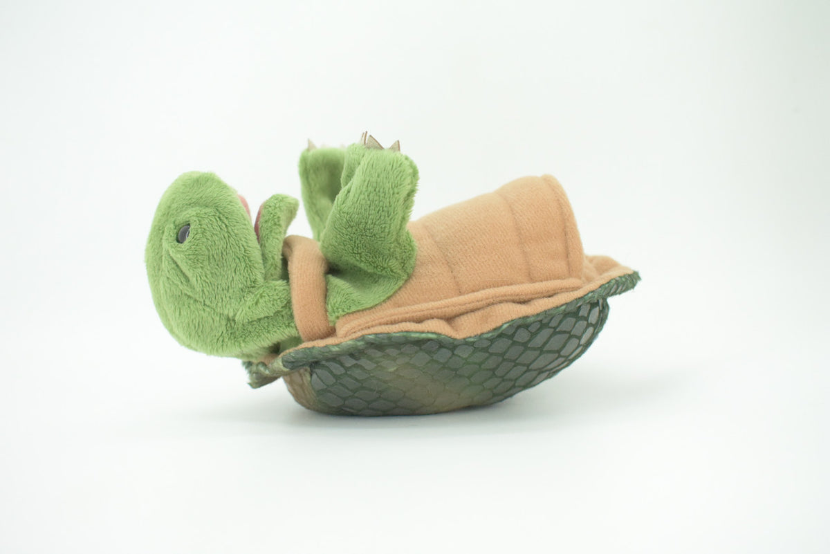 Turtle Hand Puppet, Very Nice Plush Tortoise, Stuffed Reptile, Educational, Realistic, Lifelike Model, Gift,    7"   FM23 B75