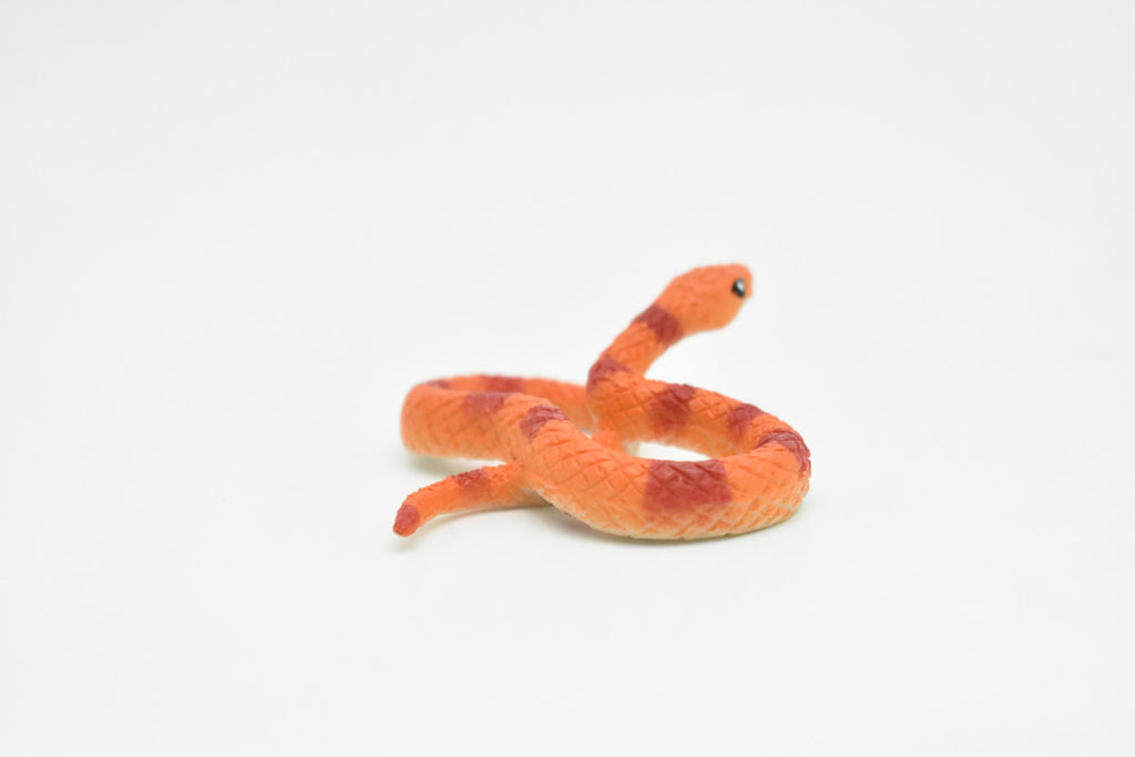 Corn Snake, Orange and Red, Realistic, Plastic, Snake Design, Educational, Hand Painted, Figure, Lifelike Model, Gift      2 Inches.     CWG230 B306