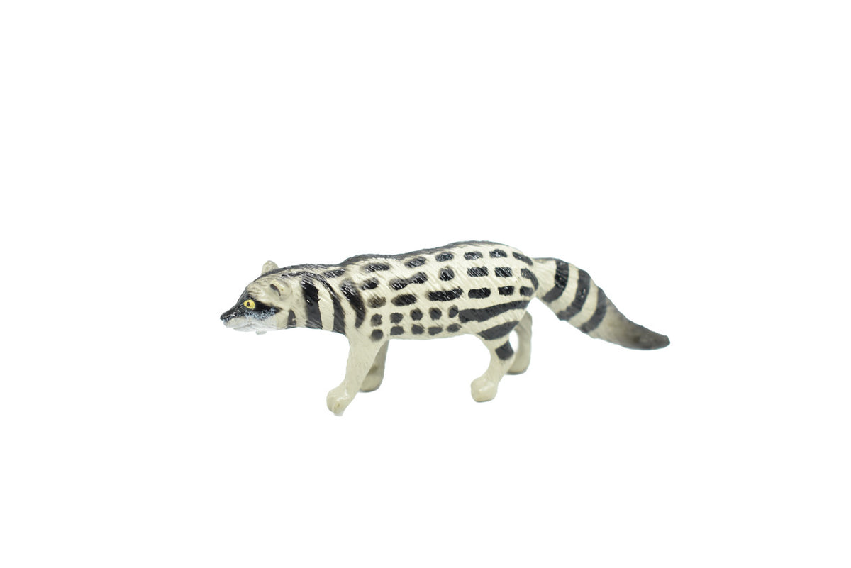 African Civet Cat, Civettictis civetta, Hand Painted, Realistic, Very Nice Rubber Design, Educational, Diorama Model, Lifelike, Toy,  3 Inches.