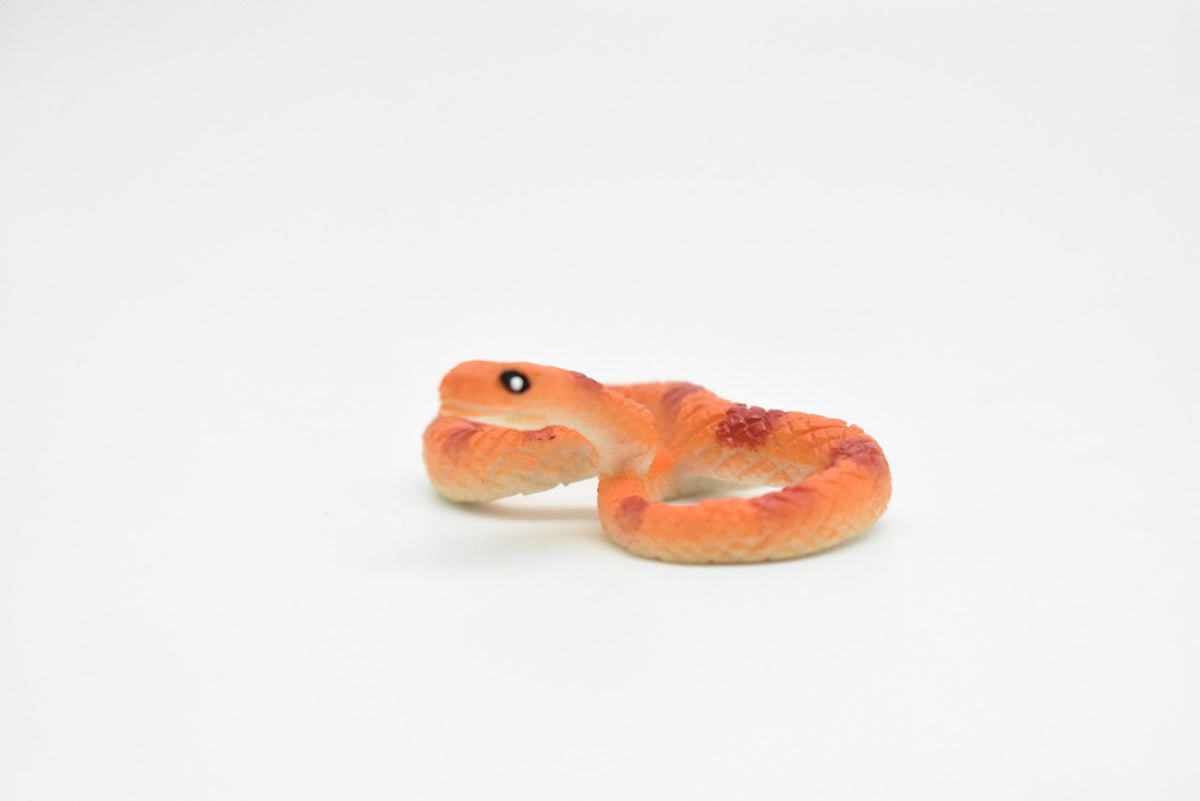 Corn Snake, Orange and Red, Realistic, Plastic, Snake Design, Educational, Hand Painted, Figure, Lifelike Model, Gift      2 Inches.     CWG230 B306