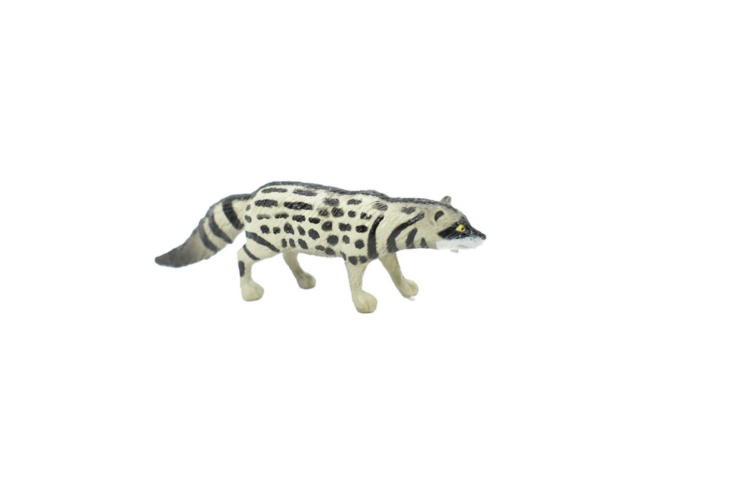 African Civet Cat, Civettictis civetta, Hand Painted, Realistic, Very Nice Rubber Design, Educational, Diorama Model, Lifelike, Toy,  3 Inches.