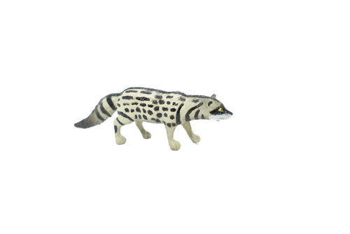 African Civet Cat, Civettictis civetta, Hand Painted, Realistic, Very Nice Rubber Design, Educational, Diorama Model, Lifelike, Toy,  3 Inches.