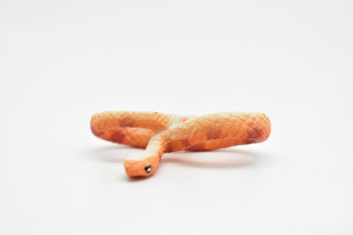 Corn Snake, Orange and Red, Realistic, Plastic, Snake Design, Educational, Hand Painted, Figure, Lifelike Model, Gift      2 Inches.     CWG230 B306