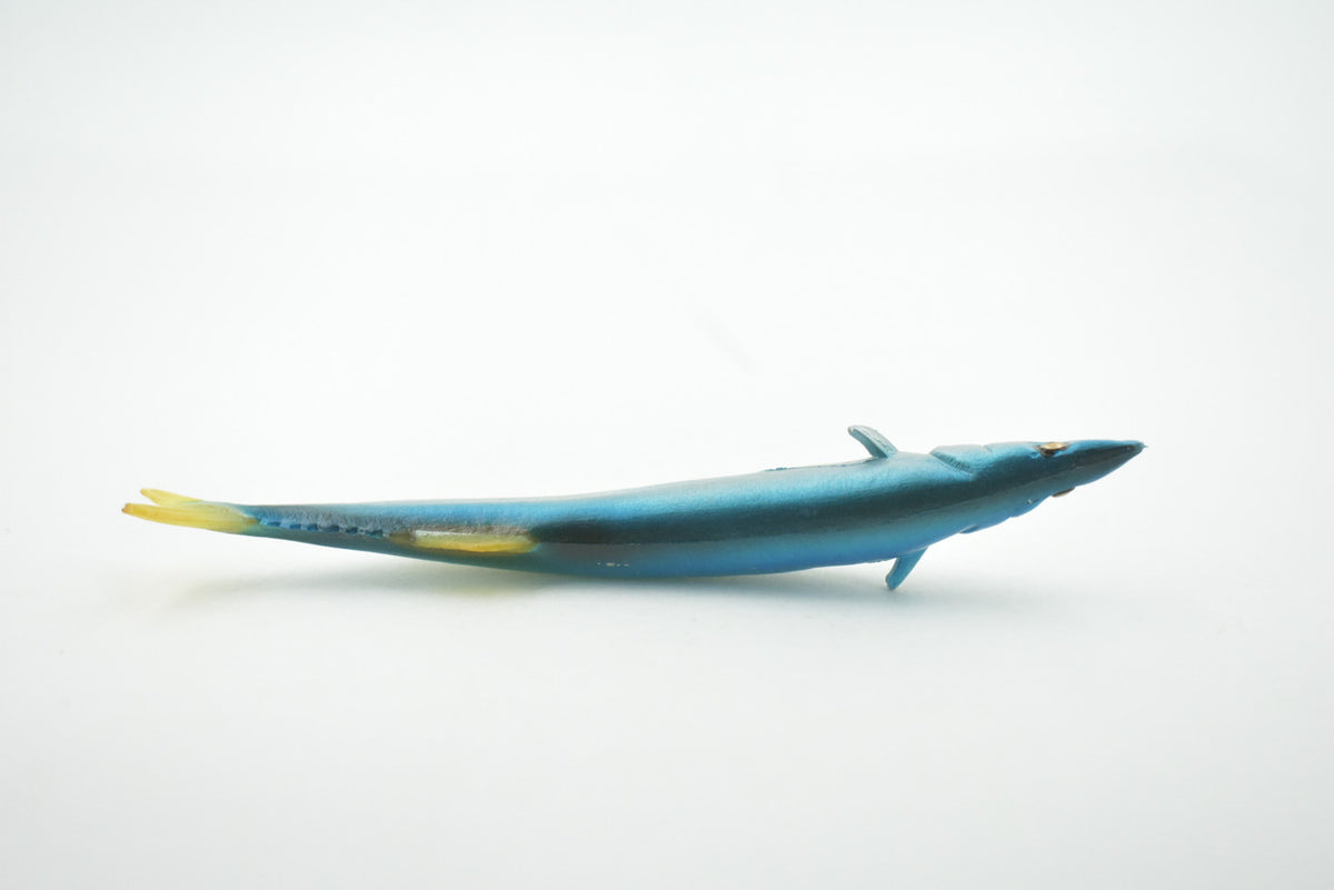 Fish, Mackerel pike, Saury, Museum Quality, Hand Painted, Rubber fish, Educational, Realistic, Toy, Kids, Figure, Model, Educational, Gift,     4 1/2"    CH626 BB167