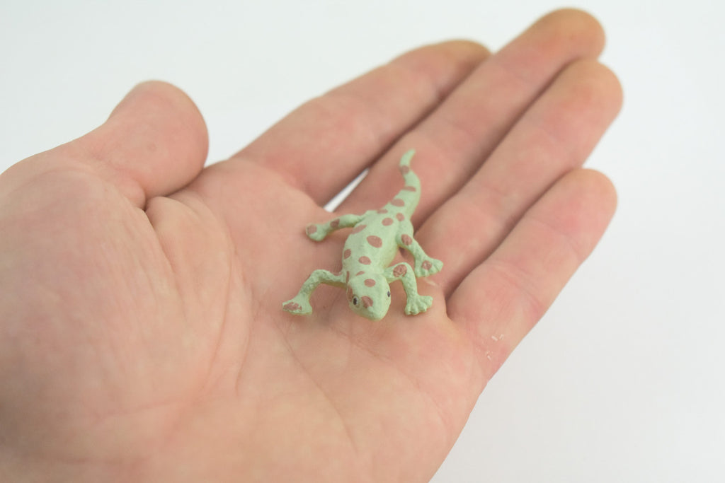 Spotted Gecko, Lizard, Rubber Reptile, Hand Painted, Educational, Realistic, Model, Toys, Kids, Gift, 2 1/2 Inches. WR46 B197