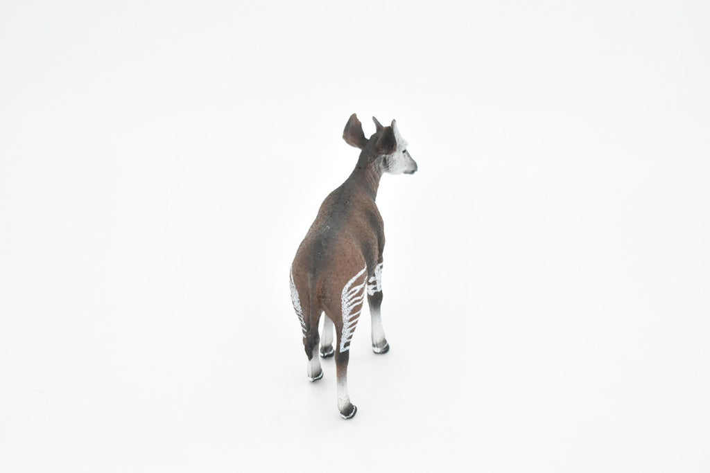 Okapi, Forest Giraffe, Museum Quality, Hand Painted, Educational, Rubber Animal, Realistic Toy Figure, Diorama Model, Kids,  4 1/2 Inches. 