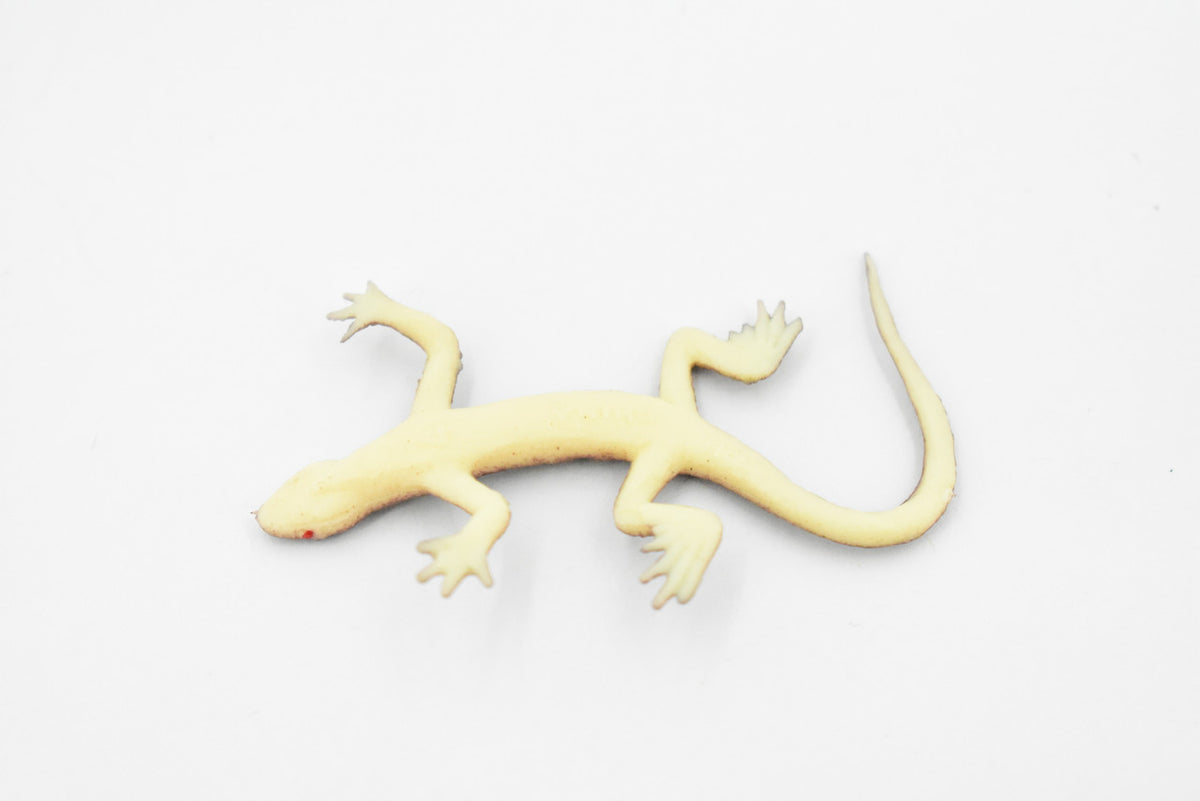 Lizard, Brown Lizard Blue Spot on Head, Rubber Reptile Toy, Realistic Figure, Model, Replica, Kids, Educational, Gift,    2 1/2"     F6067 B380