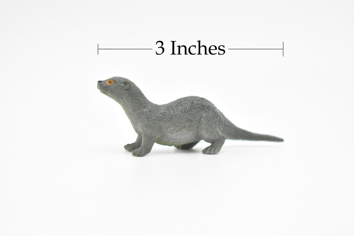 River Otter, Hand Painted, High Quality, Hard Rubber,  Realistic, Very Nice Design, Animal, Educational, Diorama Model, Lifelike, Toy,  3 Inches. 
