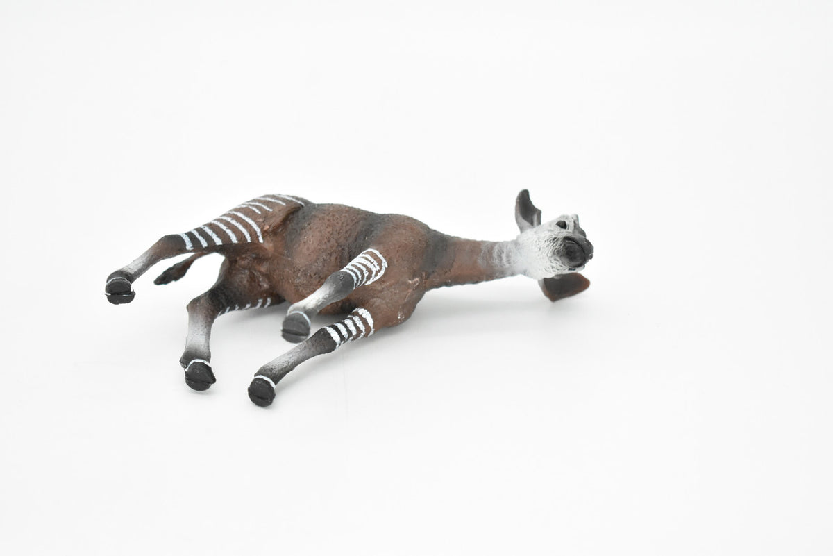 Okapi, Forest Giraffe, Museum Quality, Hand Painted, Educational, Rubber Animal, Realistic Toy Figure, Diorama Model, Kids, Gift,   4 1/2 Inches.   CH104 BB88
