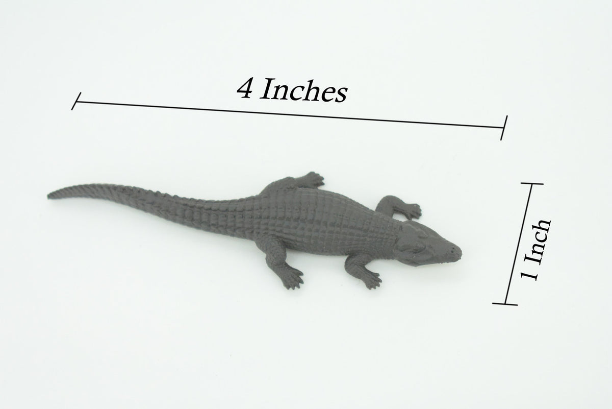 Black Caiman, Melanosuchus niger, Orinoco Crocodile, Educational, Rubber Animal, Realistic Figure, Lifelike, Gift,    4"    SF37 B44