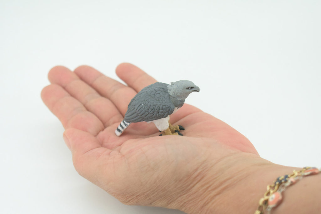Eagle, Great Harpy Eagle, Harpia harpyja, Hand Painted, Educational, Rubber Animal, Realistic Figure, Lifelike, Gift,    2 1/2"    SF34 B44
