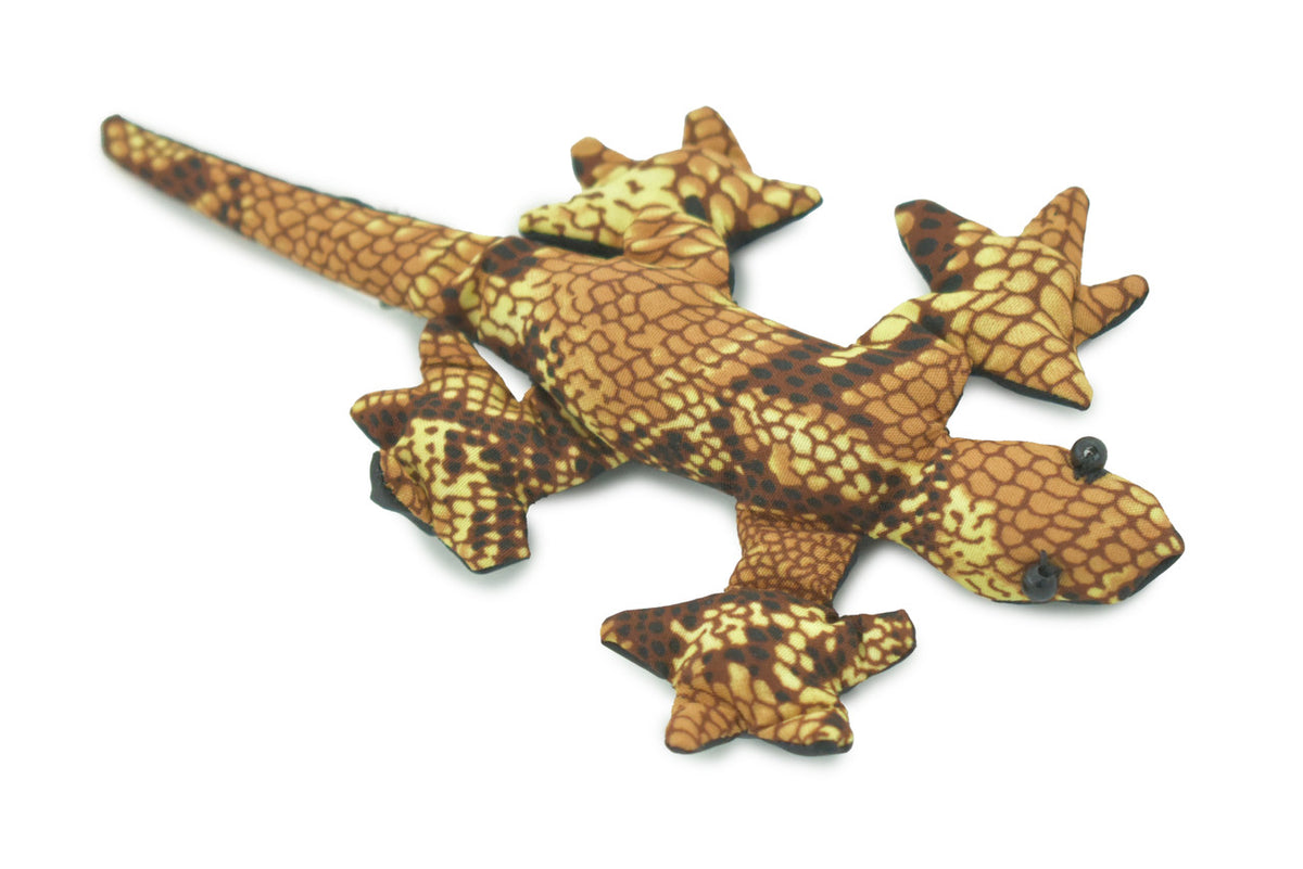Gecko, Lizard, Reptiles, Yellow and Brown, Hand Made In Thailand, Sand Creatures, Paper Weight, Bean Bag, Cornhole, Game, Toy, Kids, Educational,  5  Inches.
