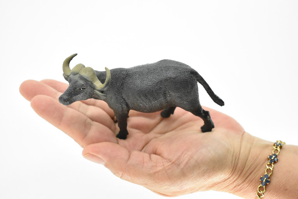 Cape Buffalo, African, Figure, Model, Figurine, Educational, Animal, Kids, Gift Museum Quality Plastic Replica, Hand Painted       4 1/2"      CH143 B245