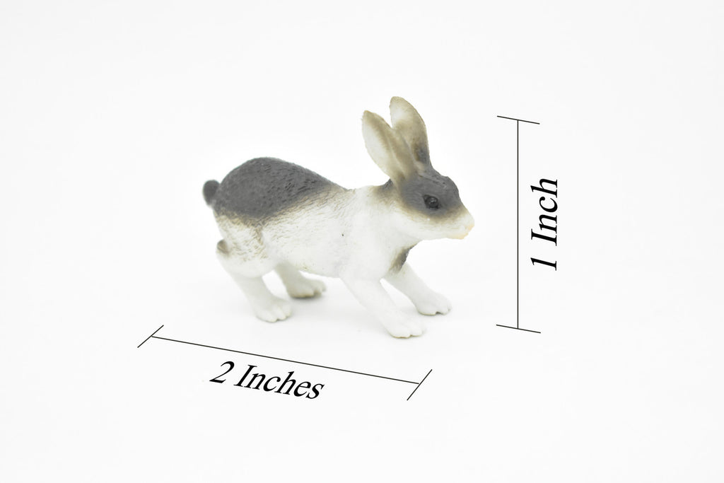 Rabbit, Bunny Rabbits, Domestic, Realistic Rubber Reproduction, Hand Painted Figurines,       2"       CH136 B243