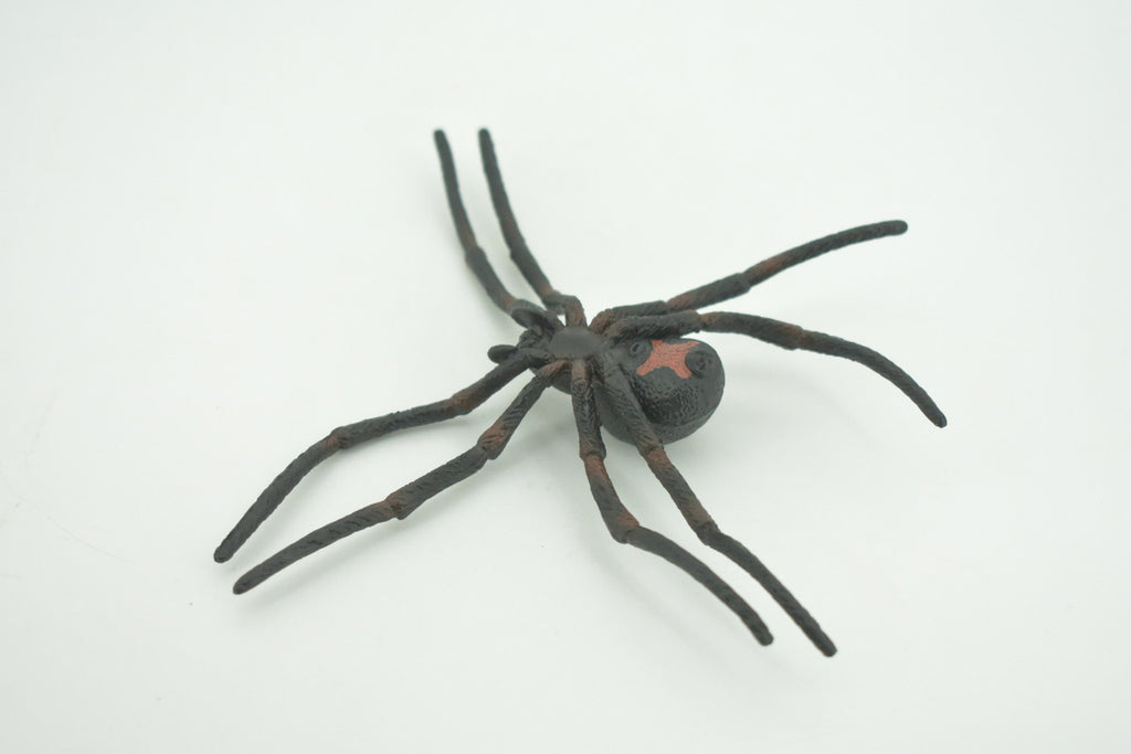 Spider, Black Widow, Latrodectus, High Quality, Hand Painted, Hard Rubber, Insect, Realistic, Figure, Model, Replica, Toy, Kids, Educational, Gift,     4"   CH290 BB179