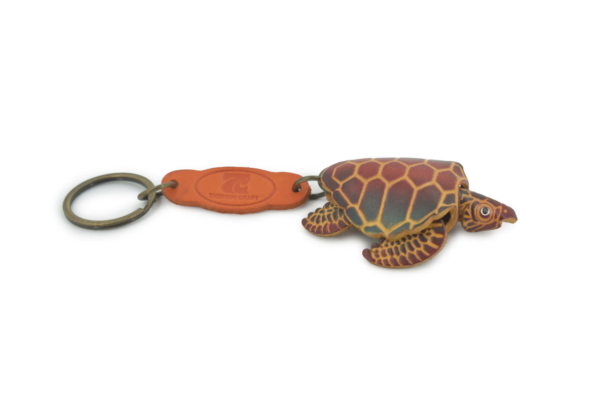 Turtle, Key Chain, Loggerhead, Sea Turtle, Reptiles, Hand Made In Thailand, Keychain, Key Fob, Keys, Lifelike Model, Gift,     3 Inches.  