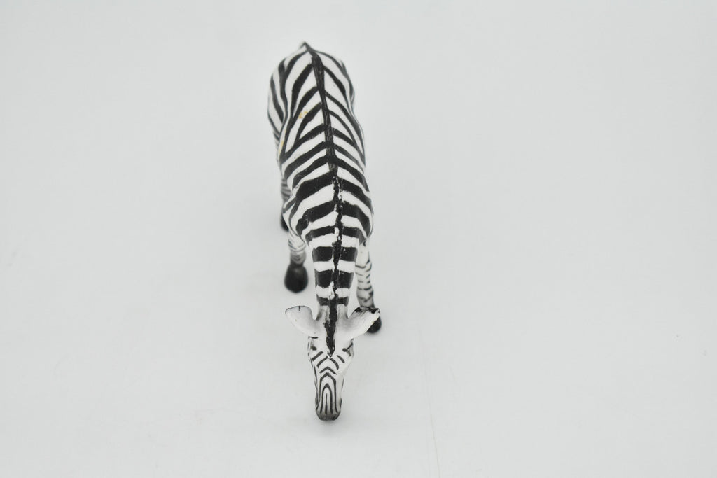 Zebra, Painted Horse, Getting a Drink, Museum Quality, Hand Painted, Educational, Rubber Animal, Realistic Toy Figure, Diorama Model, Kids, Gift,    5 Inches.    CH103 BB88