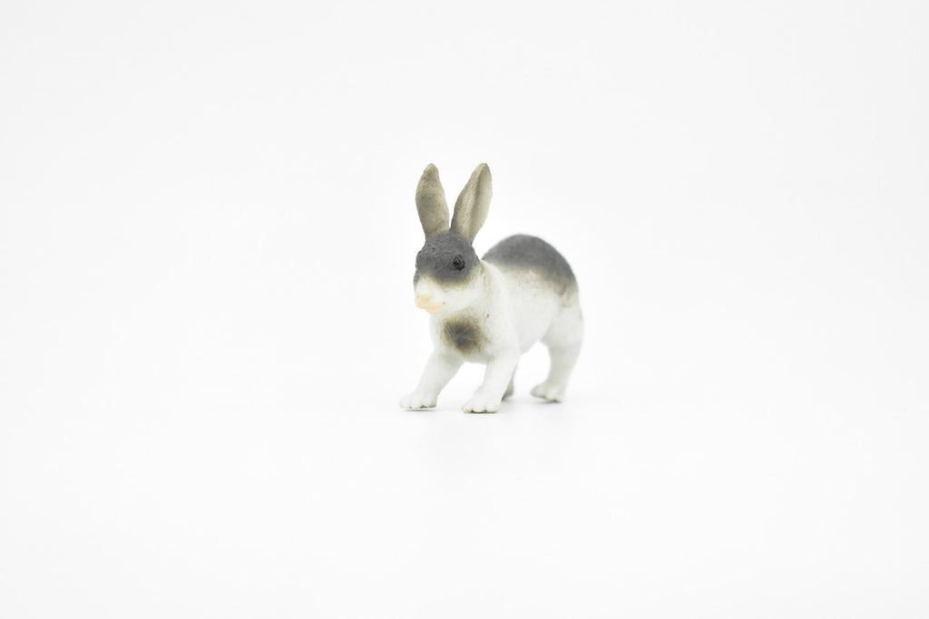 Rabbit, Bunny Rabbits, Domestic, Realistic Rubber Reproduction, Hand Painted Figurines,       2"       CH136 B243